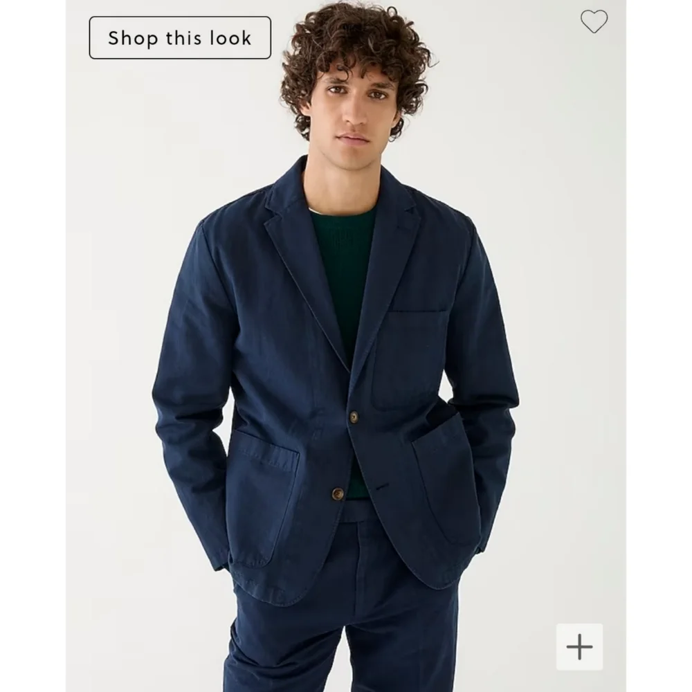 NWT J. Crew Garment-Dyed Cotton-Linen Blend Chino Suit Jacket - Picture 5 of 14